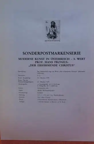 Schwarzdruck auf Schwarzdruckblatt Österreich 1979 zur Ausgabe: Moderne Kunst - Der Erbärmende Christus