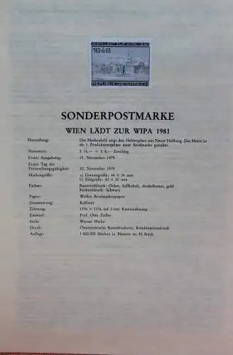 Österreich Schwarzdruck auf Schwarzdruckblatt 1979 zur Ausgabe: Wien lädt zur WIPA 1981