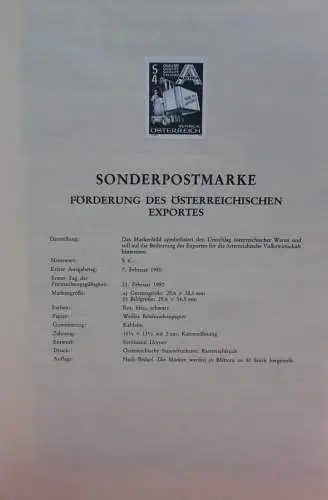 Österreich Schwarzdruck auf Schwarzdruckblatt 1980 zur Ausgabe: Exportförderung