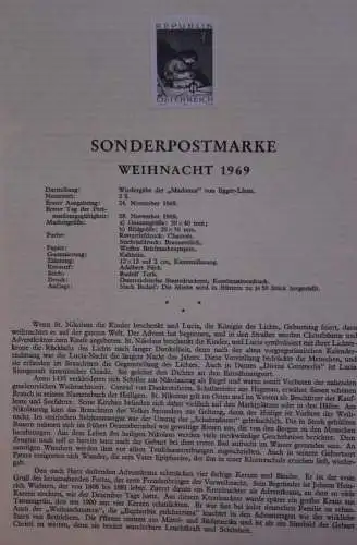 Schwarzdruck auf Schwarzdruckblatt Österreich 1969 zur Ausgabe: Weihnacht 1969