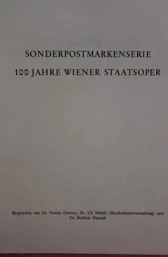 Schwarzdruck auf Schwarzdruckblatt Österreich 1969 zur Ausgabe: 100 Jahre Wiener Staatsoper Broschüre; 44 Seiten)