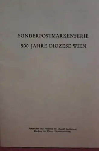 Schwarzdruck auf Schwarzdruckblatt Österreich 1969 zur Ausgabe: Broschüre (39 Seiten)  500 Jahre Diözese Wien