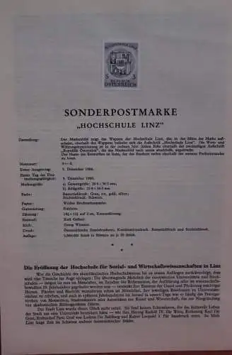 Schwarzdruck auf Schwarzdruckblatt Österreich 1966 zur Ausgabe: Hochschule Linz