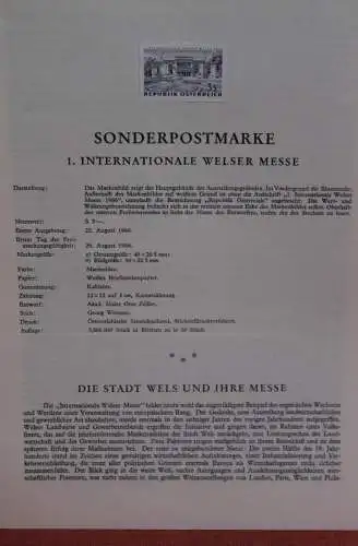 Österreich Schwarzdruck auf Schwarzdruckblatt 1966 zur Ausgabe: 1. Internationale Welser Messe