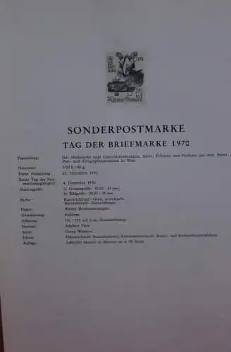 Österreich Schwarzdruck auf Schwarzdruckblatt 1970 zur Ausgabe: Tag der Briefmarke 1970