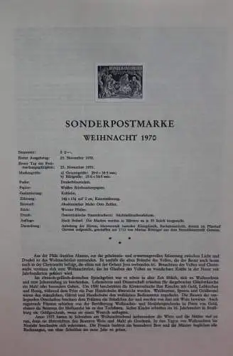 Österreich Schwarzdruck auf Schwarzdruckblatt 1970 zur Ausgabe: Weihnacht 1970