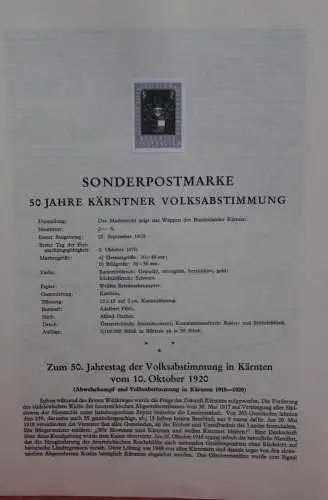 Schwarzdruck auf Schwarzdruckblatt Österreich 1970 zur Ausgabe: 50. Jahre Kärntner Volksabstimmung