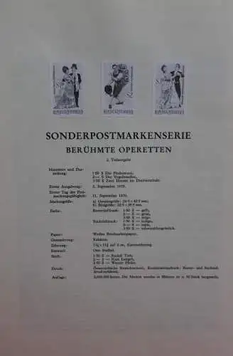 Schwarzdruck auf Schwarzdruckblatt Österreich 1970 zur Ausgabe: Berühmte Operetten; 2. Teilausgabe