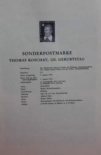 Schwarzdruck auf Schwarzdruckblatt Österreich 1970 zur Ausgabe: 125. Geburtstag Thomas Koschat