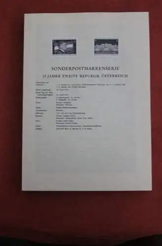 Schwarzdruck auf Schwarzdruckblatt Österreich 1970 zur Ausgabe: 25 Jahre Zweite Republik Österreich