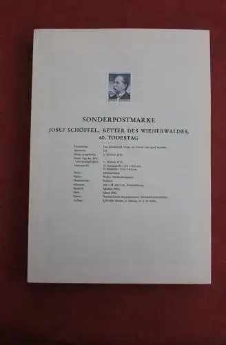 Schwarzdruck auf Schwarzdruckblatt Österreich 1970 zur Ausgabe: 60. Todestag Josef Schöffel, Retter des Wienerwaldes