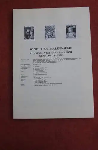 Schwarzdruck auf Schwarzdruckblatt Österreich 1971 zur Ausgabe: Kunstschätze in Österreich