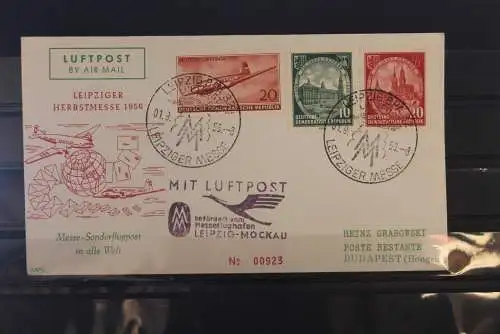 DDR Messe-Sonderflugpost Leipzig-Budapest 1956