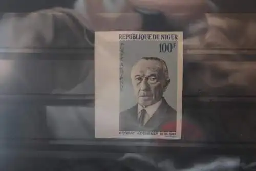 Niger 1967, Euroafrique: Konrad Adenauer, ungezähnt, geschnitten, ungebraucht