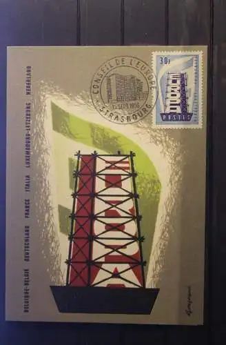 Frankreich, CEPT 1956 auf MK; ESST Conseil de l' Europe Strasbourg; 2 Maximumkarten; bitte lesen