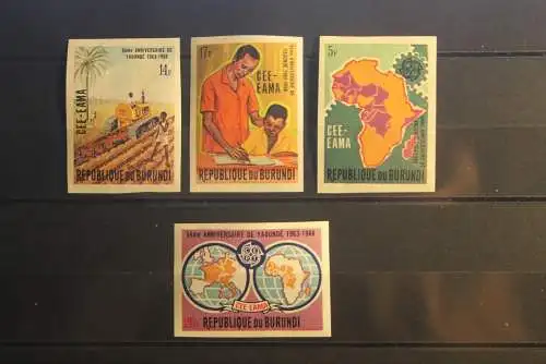 Burundi 1968,  CEE-EAMA Euroafrique, CEPT-; Europa-Mitläufer, MiNr 480 B-83 B, geschnitten, ungezähnt, MNH