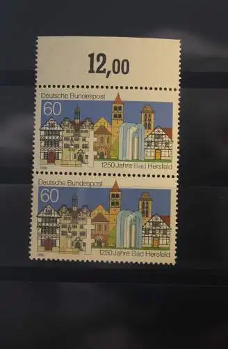 Deutschland BRD Bad Hersfeld 1986: Abart 1271 V, im 2er-Streifen, postfrisch