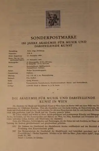 Österreich Amtl. Schwarzdruck auf Schwarzdruckblatt 1967 zur Ausgabe Akademie für Musik und Kunst