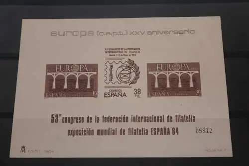 Spanien CEPT EUROPA UNION 1984; Braundruck zur Filatelie Weltausstellung ESPANA 84