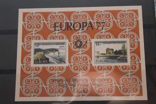 Belgien, Amtliches Gedenkblatt der Belgischen Post: EUROPA-Marken 1977