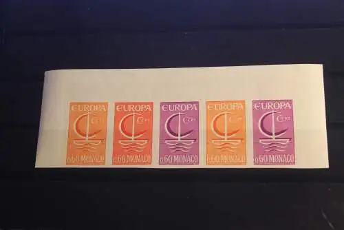 Monaco EUROPA-Ausgabe 1966; SPECIMEN-Marken, MUSTER; 5er-Streifen; postfrisch