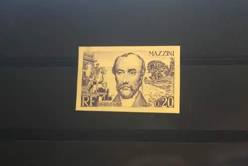 Frankreich 1963; Bedeutende Europäer; Mazzini, Farbprobe, ungezähnt, geschnitten, Oberrand