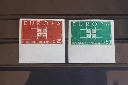 Frankreich EUROPA-Ausgabe 1963, ungezähnt, geschnitten, Unterrand, postfrisch