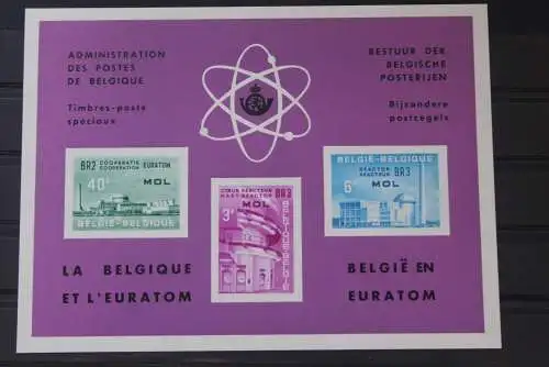 Belgien, Amtliches Gedenkblatt der Belgischen Post:EUROPA-Symphatieausgabe (vormals EUROPA-Mitläuferausgabe 1961 EURATOM