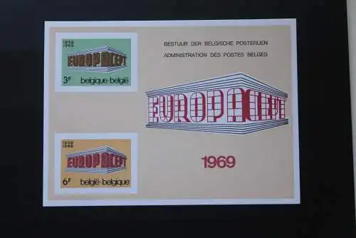 Belgien, Amtliches Gedenkblatt der Belgischen Post: EUROPA-Marken 1969