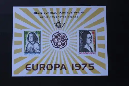 Belgien, Amtliches Gedenkblatt der Belgischen Post: EUROPA-Marken 1975