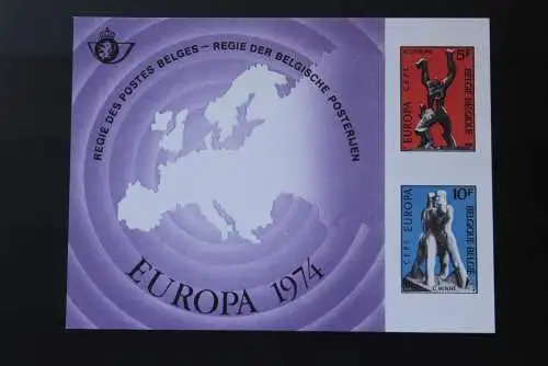 Belgien, Amtliches Gedenkblatt der Belgischen Post: EUROPA-Marken 1974