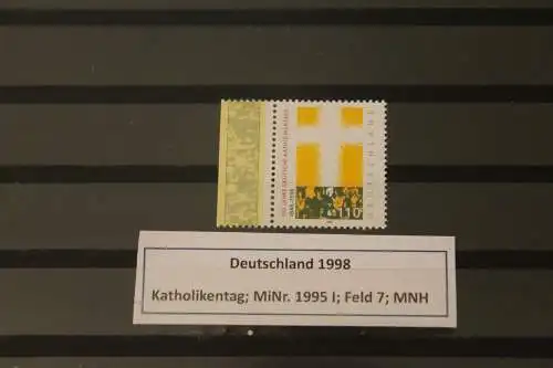 Deutschland 1998; Katholikentag; MiNr. 1995 I; MNH mit Plattenfehler PF I; Feld7