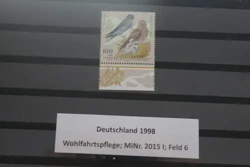 Deutschland 1998; Wohlfahrt; MiNr. 2015 I; MNH mit Plattenfehler PF I; Feld 6