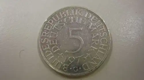 5 DM Silbermünze 1973 G, nStg
