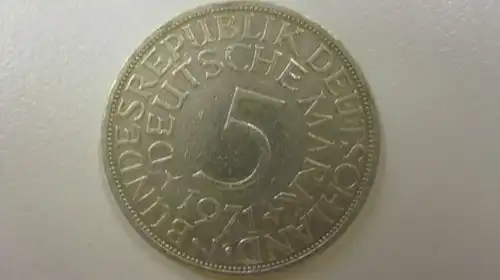 5 DM Silbermünze 1971 J vz