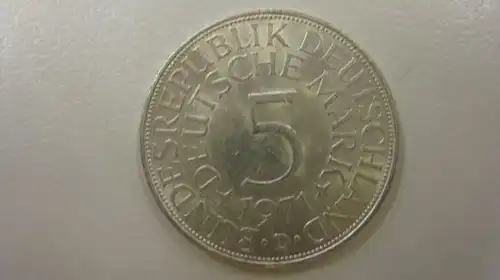 5 DM Silbermünze 1971 D stg