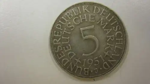 5 DM Silbermünze 51 G, ss/vz