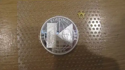 10 DM Silbermünze Kolping Kath. Gesellenverein 1996 A, PP