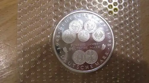 10 DM Silbermünze DM Deutsche Mark 1998 F, PP