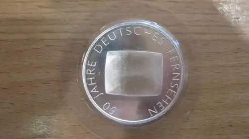 10 Euro Silbermünze 50 Jahre Fernsehen 2002 G, stg