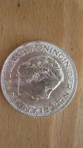 2 1/2 Gulden, Niederlande, Silbermünze 1963