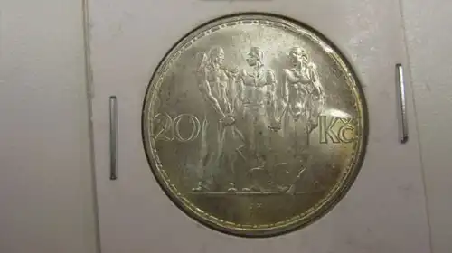 Tschechien Silbermünze 20 Korun, 1933