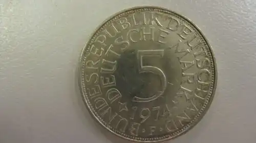 5 DM Silbermünze Silberadler 1974 F