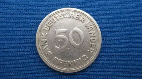 50 Pfennig Kursmünze 1949 G, ss/Vz