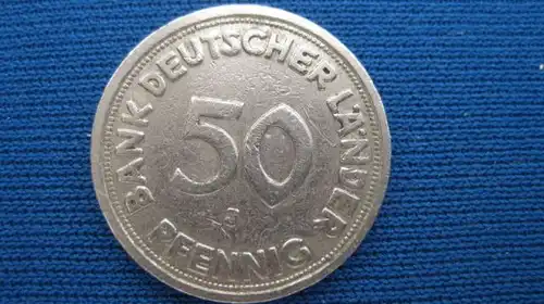 50 Pfennig Kursmünze 1950 G, ss/vz