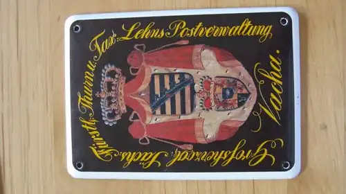 Historisches Posthausschild Replika Emailleschild Thurn u. Taxis nVacha