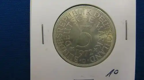 5 DM Silberadler Silbermünze 1972 D