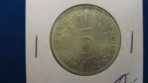 5 DM Silberadler Silbermünze 1970 J