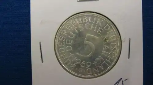 5 DM Silberadler Silbermünze 1969 G