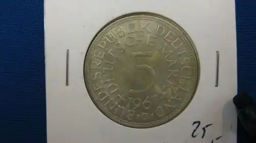 5 DM Silberadler Silbermünze 1967 D